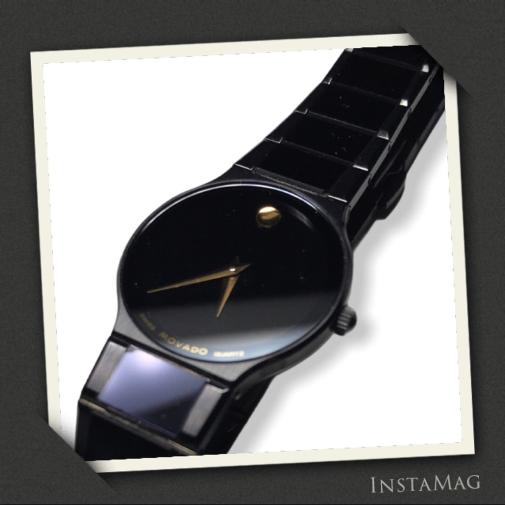 ⭐️HOST PICK⭐️ MOVADO Museum PVD Finished Stainless Steel Black Dial Watch